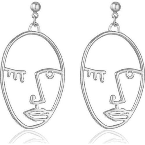 New Exaggerated Clip on Earrings No Pierced Metal Hollow Face Slap Palm Female Brincos Women Party Jewelry Gift