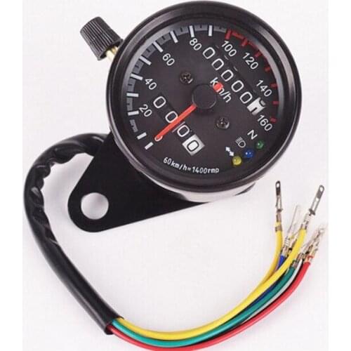 Motorcycle Speedometer Odometer Gauge ATV Bike Scooter Backlit Dual Speed Meter with LED Indicator DC 12V 0~160km/h
