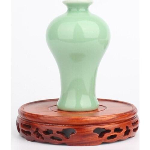 Rosewood Crafts Solid Wood Base Vase Teapot Tea Cup Antique Jade Red Sandalwood Hollow Set Seven Base