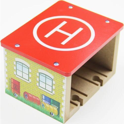 P050-1 Wooden Garage aircraft apron compatible with train wooden track for BRIO rail bridge electric rail cars game Toy