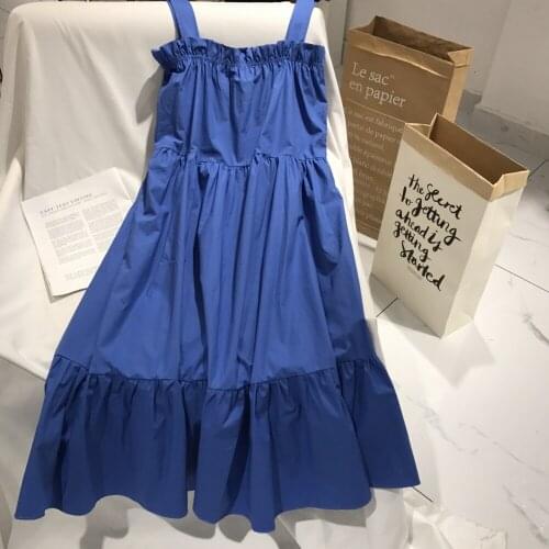 Summer Dress Women Sexy Ruffles Sleeveless Dresses for Women Elegant Blue Long Maxi Dresses Casual Boho Dress Vestido Feminino