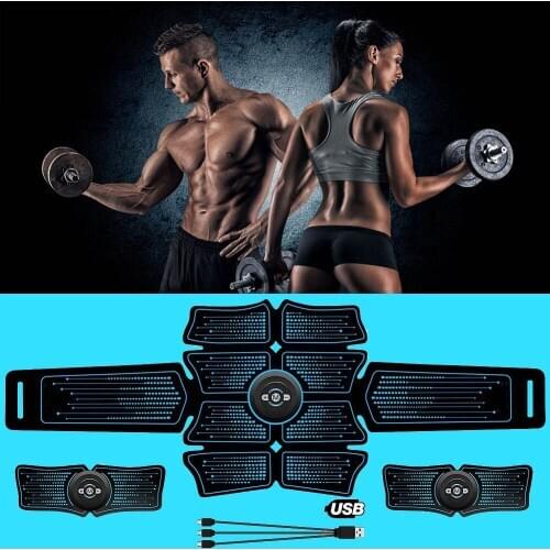ABS Workout Abdominal Belt Electrostimulation Muscle Stimulator Hip Muscular Trainer Toner Home Gym Fitness Equipment Women Men
