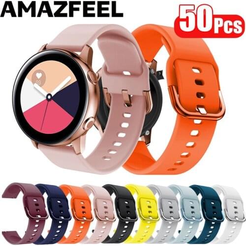50Pcs/Pack Watch Strap For Samsung galaxy watch active 2 40mm 44mm Bracelet Watch Band For galaxy active Band Silicone belt