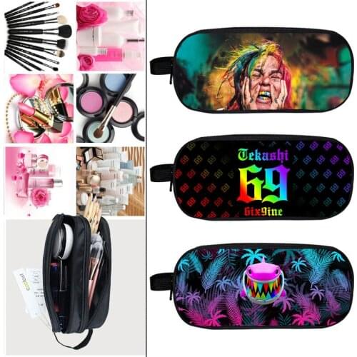 Hip-Hop Backpack 6ix9ine Tekashi GOOBA Pencil case College School Supplies box Teenage Large Stationery Bag Women Cosmetic bag