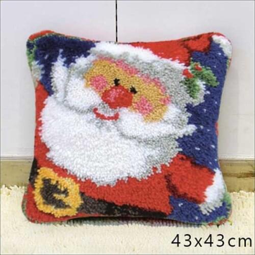 Santa Claus Latch Hook kits Pillow Diy Handmade Printed Canvas Cushion Latch Hook Kit klink haak kleed Christmas knoopkussen