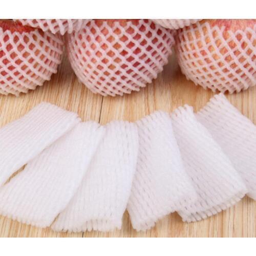 2000pcs White EPE Foam mesh sleeve net thick fruit foam sleeve net for apple packing material pear pack package 12cm*7cm SN2599