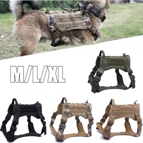 Tactical Dog Harness German Shepherd Pet Dog Harness Vest Nylon Bungee Dog Leash Harness For Small Large Dogs K9 Dog Clothes