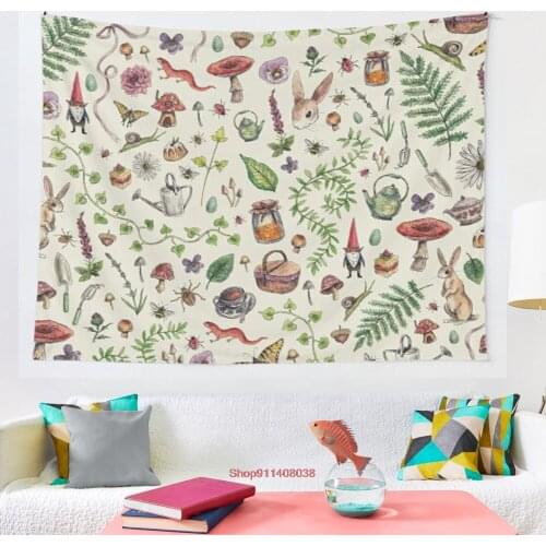 Cottagecore light green tapestry Hanging Tapestry Hippie Wall Hanging Blanket Wall Carpet Yoga Mat Home Decor