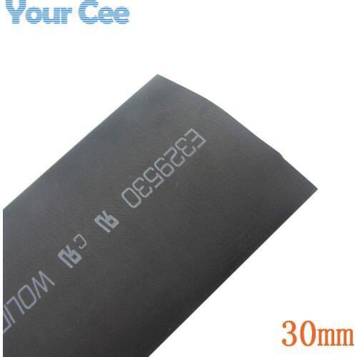 1m Black Insulation Sleeves Heatshrink Heat Shrink Tubing Wire Wrap Cable Kit Inner Diameter 30mm 600V 125Celsius