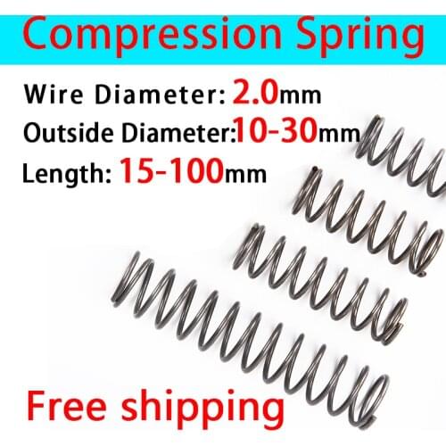 Spot Goods Compressed Spring Wire Diameter 2.0mm, Outer Diameter 10-30mm Return Spring Release Spring Pressure Plate Spring
