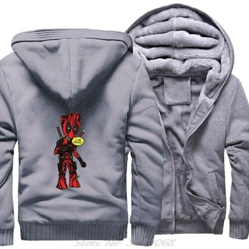 Dealpool Hoodie Men I Am Pool Hooded Sweatshirt Coat Winter Brand Fleece Super Hero Deal Pool Groot Jacket Funny Clothes