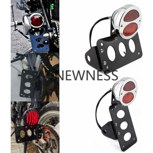 Universal Motorbike Side Mount License Plate Brake stop Tail Light For Harley Choppers Sportster Bobber Cafe Racer Taillight