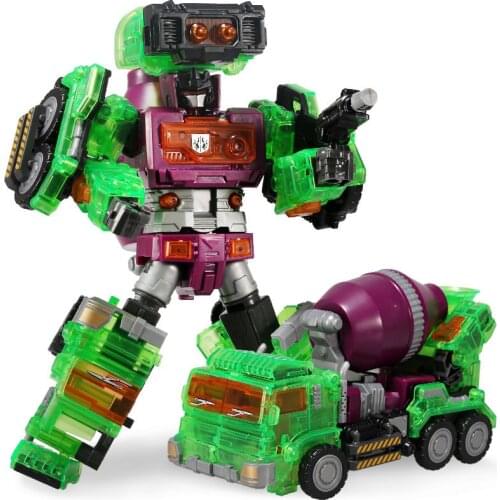 WEI JIANG 6 IN 1 NBK Crystal Transformation Toys boy Transparent Devastator robot Action figure Excavator hook adult kids toys