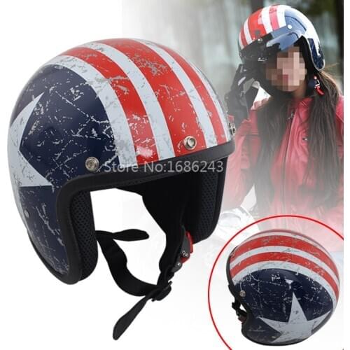 Motorcycle helmet vespa vintage Fit For harley winter half helmet with inner visor jet retro capacete casque moto helmet Mate