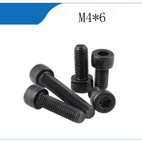 M4 screws stainless nails,bolts 500pcs/lot M4*6 Black Allen Bolt Hex Socket Head Cap Screws