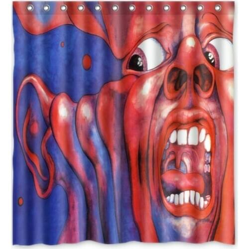Vixm Shower Curtains King Crimson Polyester Fabric Bathroom Curtain 66x72 inch
