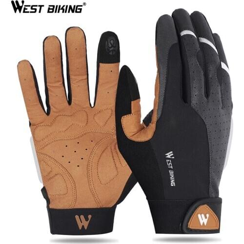 WEST BIKING Cycling Gloves Sports Touch Screen Long Full Fingers Bicycle Gloves MTB Road Gloves Mountain Bike Half Finger Gloves