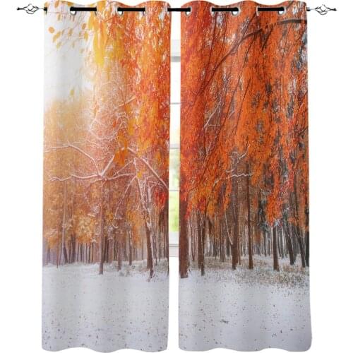 Sun Landscape Winter Theme Window Curtains Living Room Boys Children Bedroom Kids Cortina Window Treatment Home Decor