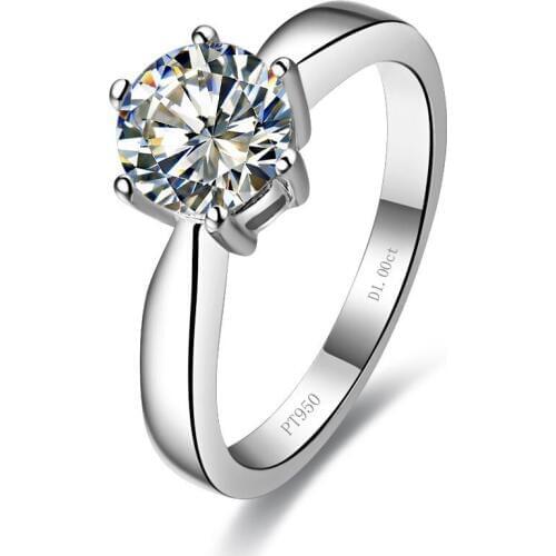1Carat Solid 14K Gold Top Brand Solitaire Unfailing Simulate Diamond Women Engagement Ring Fine Jewelry Stunning Birthday Gift