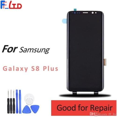 For Samsung Galaxy S8 Plus LCD Display Digitizer with Touch Screen Assembly Original with Adhesive 2 Years Warranty