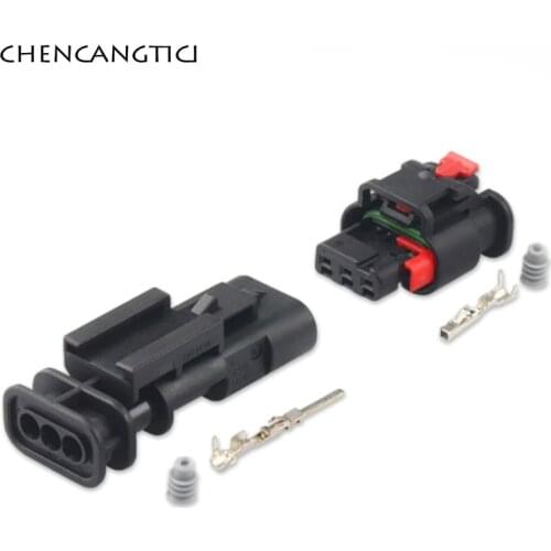 1/5/10/20 Sets 3 Pin Waterproof Connector For Ford Land Rover Freelander Jaguar Parking Sensor Electric Eye Plug 1-1703494-1