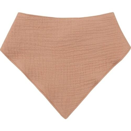 1 Pc Baby Bibs Cotton Accessories Newborn Solid Color Snap Button Soft Triangle Towel Feeding Drool Bibs