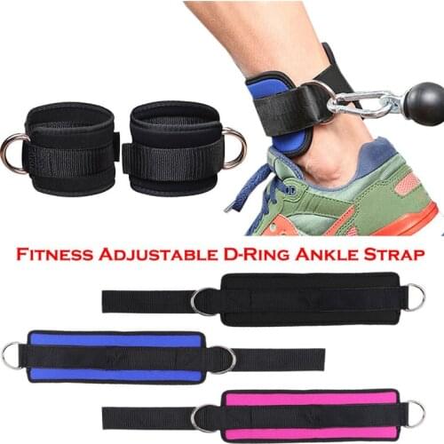 1Pcs Fitness Double D-Rings Resistant Band Ankle Strap Neoprene Padded Foot Support Gym Thigh Leg Ankle Cuffs Body Building