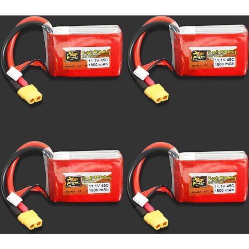 1pcs Rechargeable Lipo Battery ZOP Power 11.1V 1800mAh 45C 3S Lipo Battery XT60 Plug For RC Model