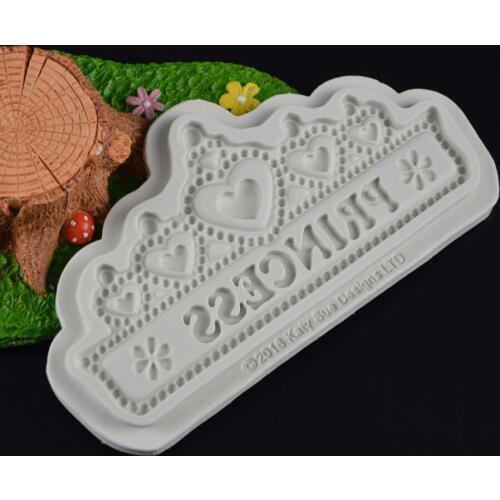 1PCS Heart Crown Shape Silicone Cake Border Decoration Mold Dry Pace Fondant Cake Decorating Tools