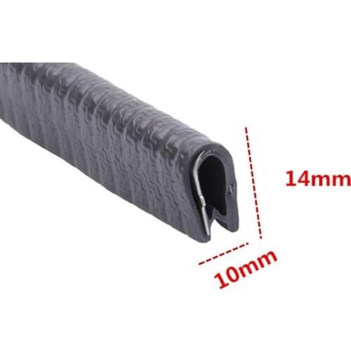 10mm x 14mm PVC Black Gripping Edging Seal Trim Protector Auto Noise Control Guard Strip Van Boat Truck U Channel Trim