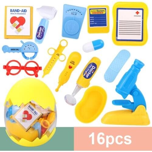 16Pcs Kid Pretend Play Doctor Medical Tool Kit Suitcase Playset Educational Toy Children Education Toys For Kids Birthday Gift