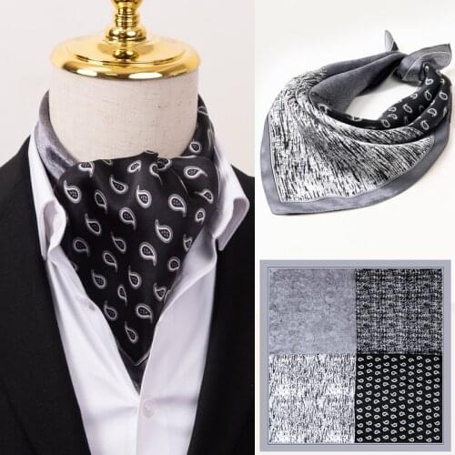 2021 New Square Silk Scarf for Men 53*53cm 100% Natural Silk Square Scarves Male Luxury Pure Silk Neckerchief Neck Scarf Bandana