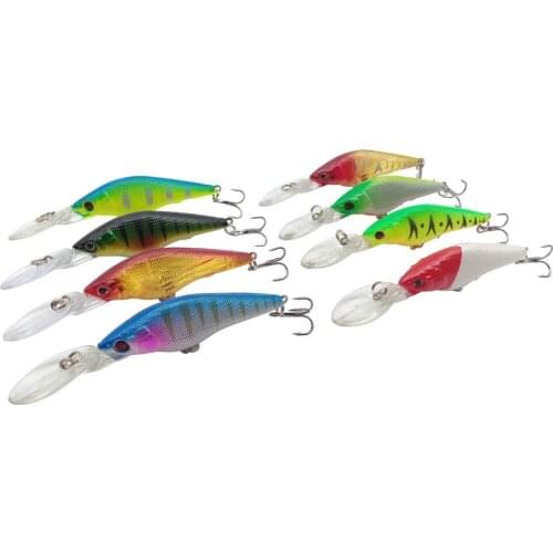 HiUmi 8 pieces of minnow bait set 7 g 9 cm floating crank bait hard bait fishing tackle