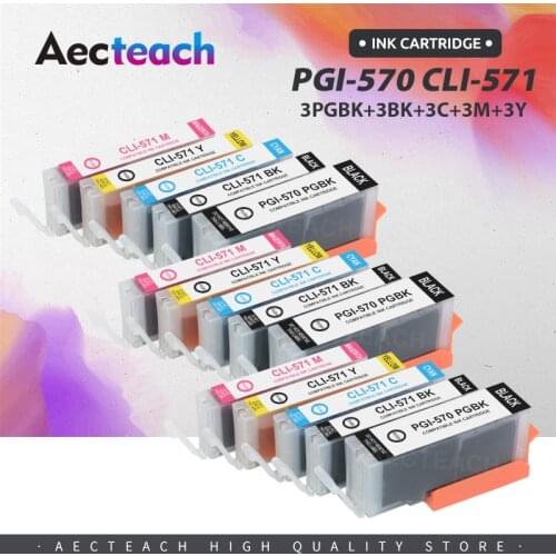 Aecteach new PGI-570xl PGI570 570xl PGI-570 CLI-571 Compatible Ink Cartridge For Canon PIXMA MG5750 MG5751 MG5752 MG5753 MG6850