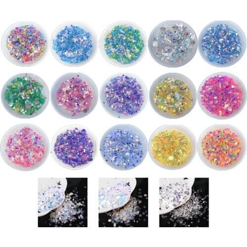 1 Pack Mixed PVC Glitter Epoxy Resin Mold DIY Filling Nail Art Decoration Shell Peach Heart Star Golden Crystal Sequins