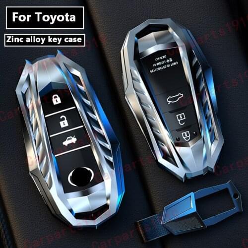 Car Protection New Zinc alloy car key case shell Full cover For Toyota Crown Highlander new RAV4 Camry Carola Leling Prado 2020