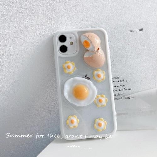 Funny Egg Phone Case For iPhone 12 Pro max cases XR XS Max 7 8Plus Soft Bumper Shockproof Back Cover For coque iphone 11 Pro Max