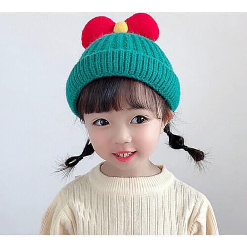 Childrens Hats Korean Fashion Cute Princess Bow Autumn and Winter Baby Woolen Hats for Boys and Girls Baby Caps Winter Hat