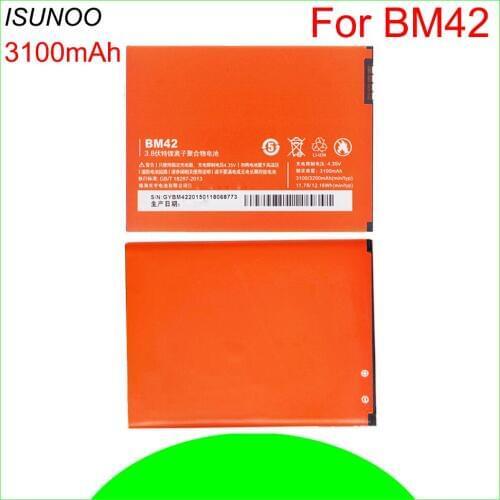 ISUNOO BM42 Battery For Xiaomi redmi note Battery High Quality Capacity Battery Replacement