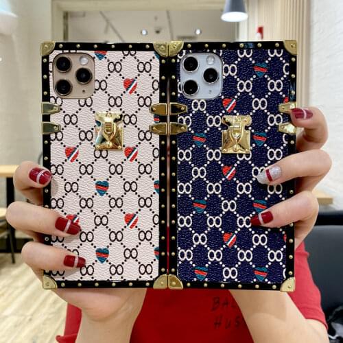For iPhone 12 Mini 11 Pro Leather Cases Iphone SE 2020 8 7 6 6S Plus X XS Max XR Phone Case Luxury Geometric Vintage Back Covers