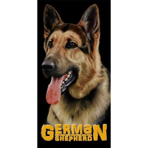 Black German Shepherd Dog Kitchen Beach Travel Towels Cool German Shepherd Dogs Puppy Shower Towel for Swimming Pool Microfiber