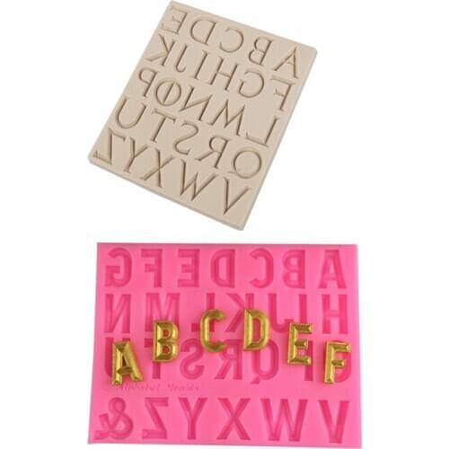 Free Shipping Big Letter Silicone Fondant Baking Paste Mold Diy Cake Decorating Polymer Clay Resin Candy Cake Super Sculpey