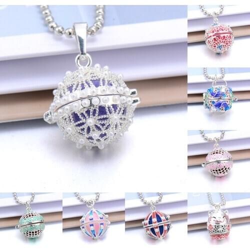 Lucky Aroma Cage Open Perfume Locket Pendant Fashion Aromatherapy Essential Oil Diffuser Perfume Necklace Woman Jewelry Gifts