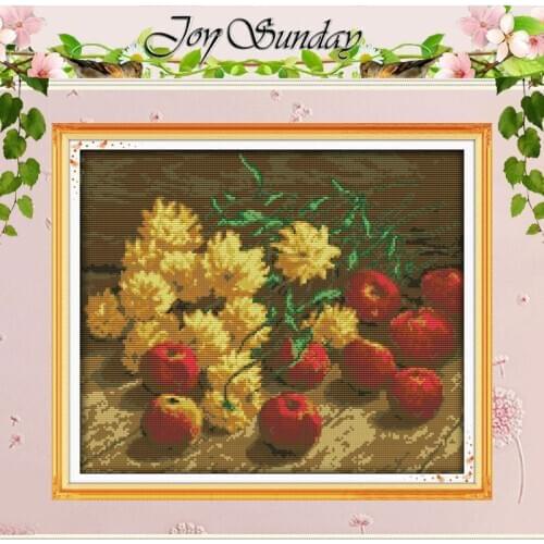Flowers and apples Patterns Counted Cross Stitch 11CT 14CT Cross Stitch Set Chinese Cross-stitch Kit Embroidery Needlework