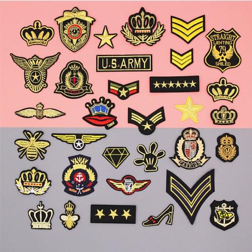 Badge Patches Army Patch Clothes Stickers Thermo-stickers on Sequin Anime Thermal Embroidered Appliques for Dresses Pvc Clothing