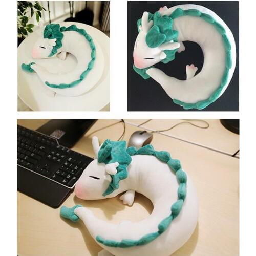 New Hot Cartoon Dragon Anime Miyazaki Hayao Spirited Away Haku Cute U Shape Doll Plush Toys Pillow dolls gift for Children &Kids