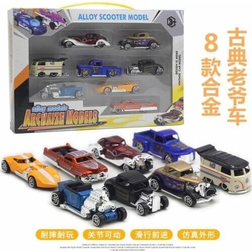 New arrival 1:64 8 style /set alloy classic car model classic car model set retro model toy car