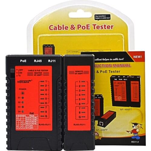 NOYAFA NF-468PT POE Cable Tester RJ45 RJ11 Telephone Wire LAN Network Cable Tracker Detector Quickly check PoE Original Package