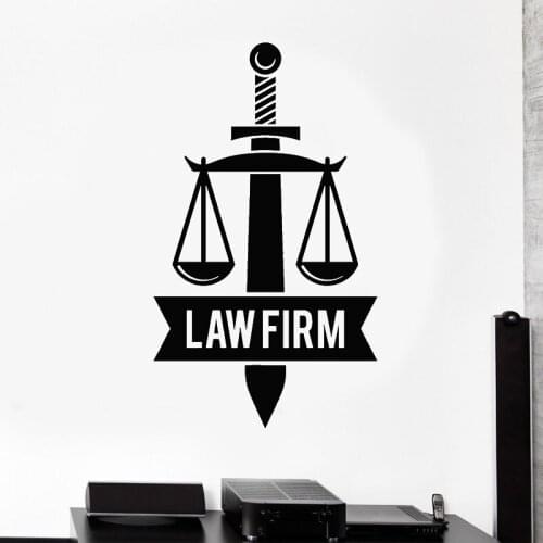Law Firm Office Wall Sticker Vinyl Justice Balance Scale Decal Office Wall Decoration Home Studio Police Station Decoration bg8