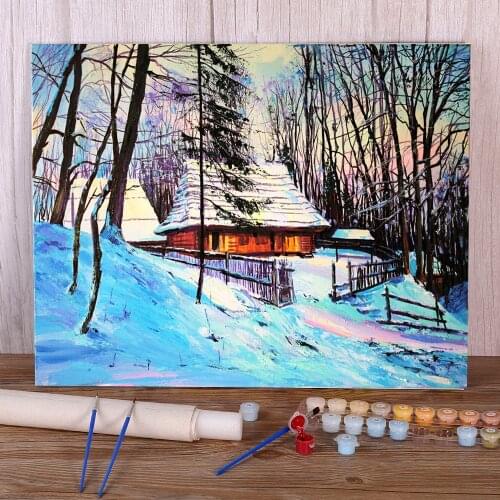 Landscape Skansen DIY Paint By Numbers Kit Acrylic Paints 40*50 Oil Painting Handmade For Kids Wholesale